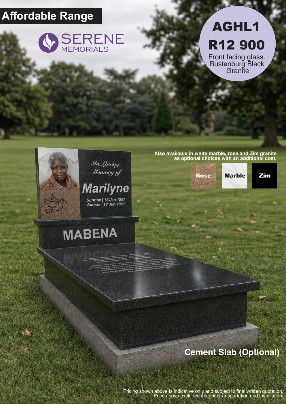 Affordable Glass Tombstone 1