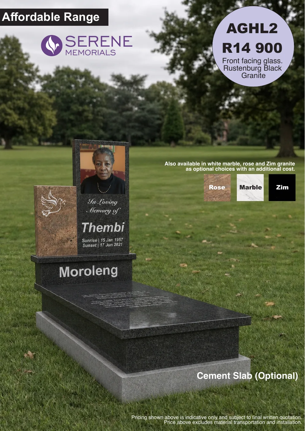 Affordable Glass Tombstone 2