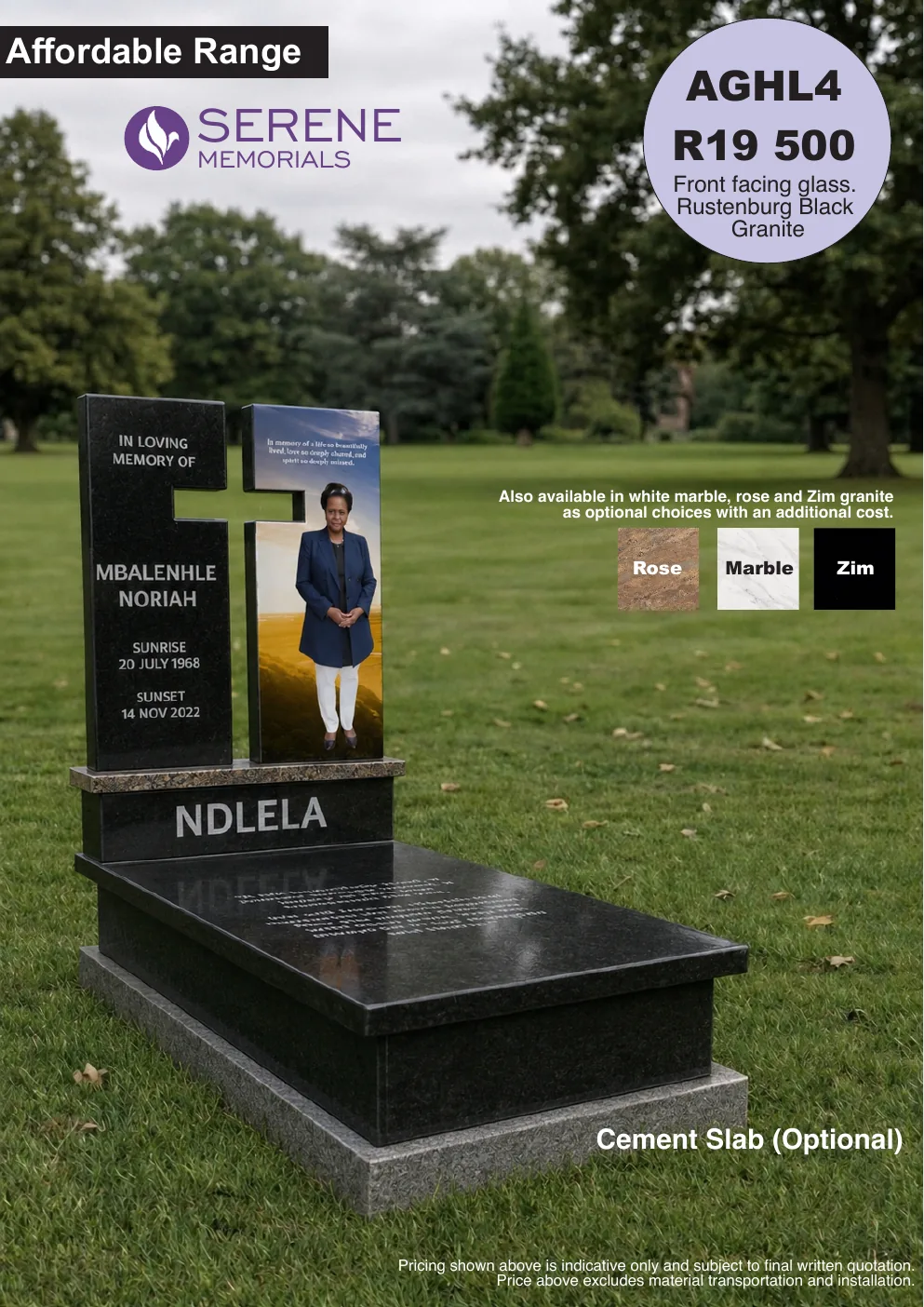 Affordable Glass Tombstone 4