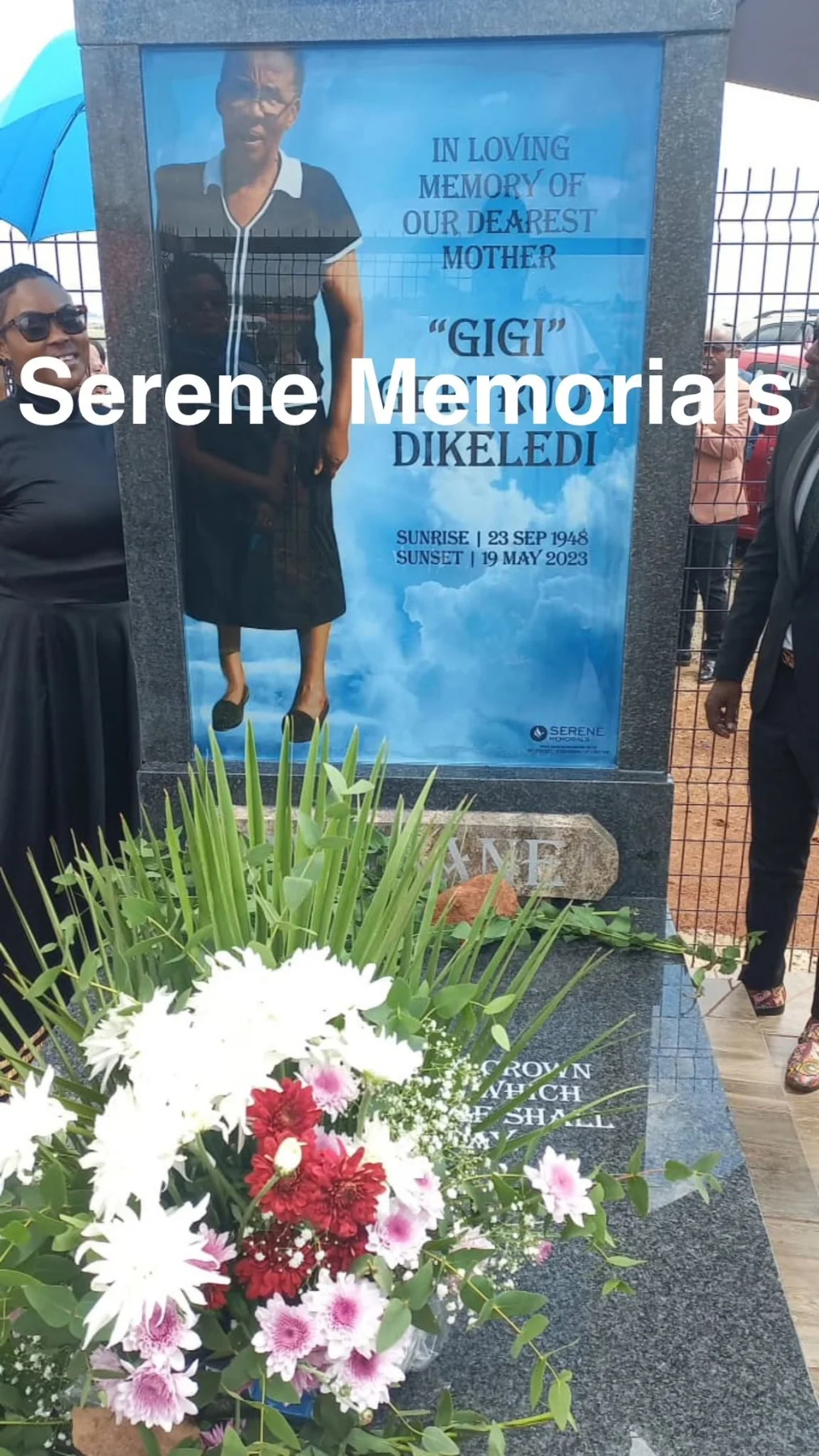 Completed tombstone memorial by Serene Memorials, serving South Africa and the SADC region
