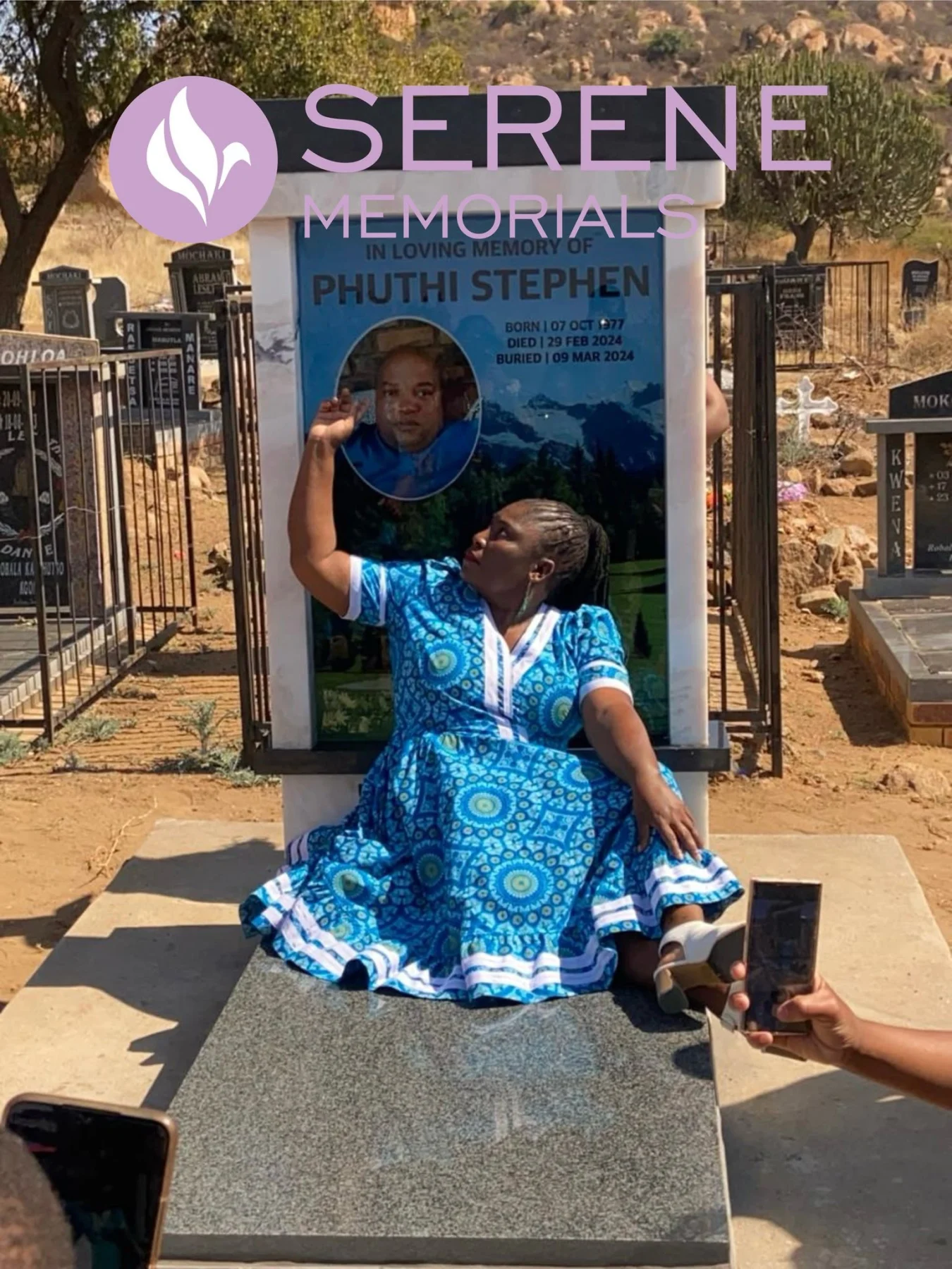 Completed tombstone memorial by Serene Memorials, serving South Africa and the SADC region