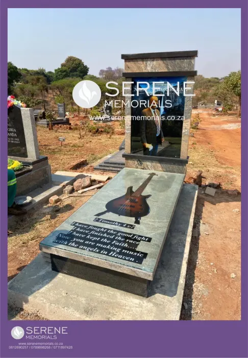 Completed tombstone memorial by Serene Memorials, serving South Africa and the SADC region