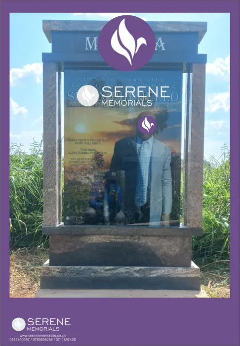 Completed tombstone memorial by Serene Memorials, serving South Africa and the SADC region