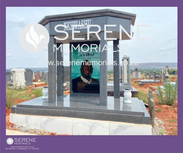 Completed tombstone memorial by Serene Memorials, serving South Africa and the SADC region