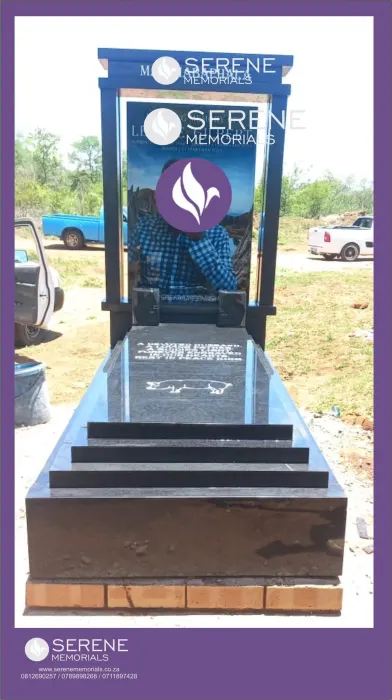 Completed tombstone memorial by Serene Memorials, serving South Africa and the SADC region