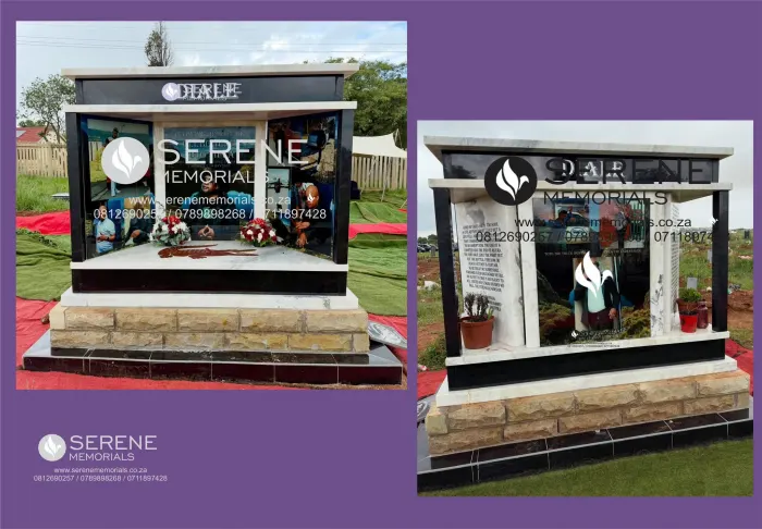 Completed tombstone memorial by Serene Memorials, serving South Africa and the SADC region