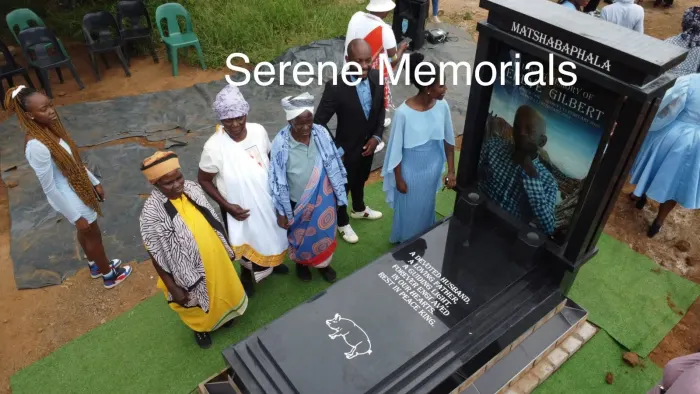 Completed tombstone memorial by Serene Memorials, serving South Africa and the SADC region