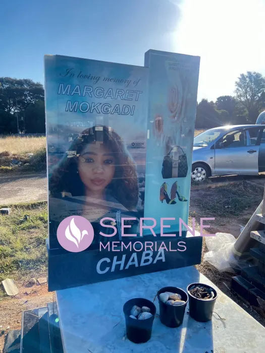 Completed tombstone memorial by Serene Memorials, serving South Africa and the SADC region