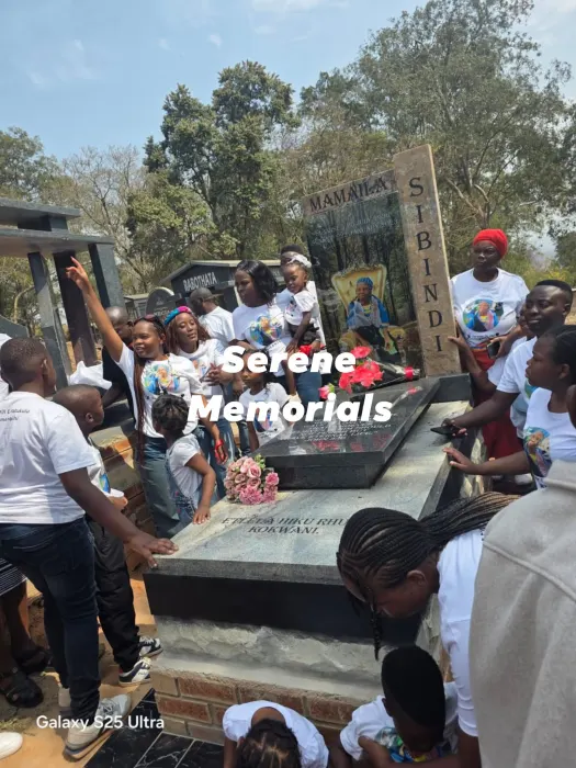 Completed tombstone memorial by Serene Memorials, serving South Africa and the SADC region