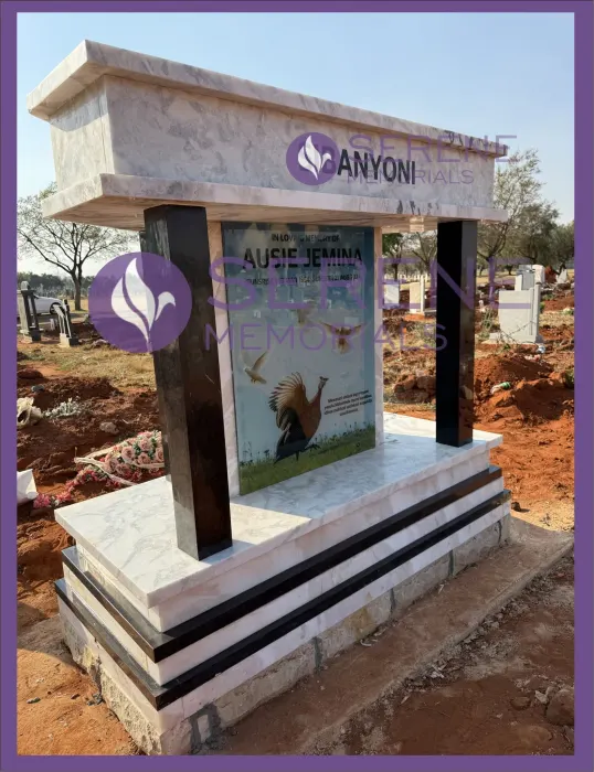 Completed tombstone memorial by Serene Memorials, serving South Africa and the SADC region