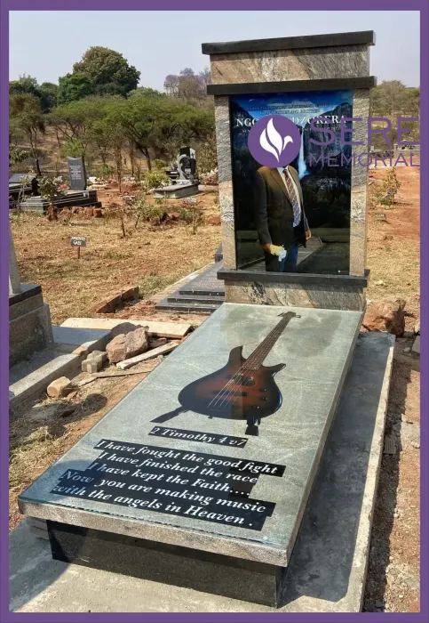 Completed tombstone memorial by Serene Memorials, serving South Africa and the SADC region