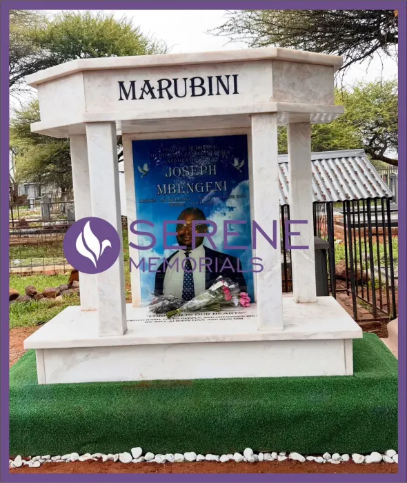 Completed tombstone memorial by Serene Memorials, serving South Africa and the SADC region
