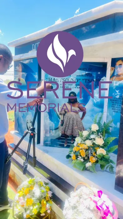 Completed tombstone memorial by Serene Memorials, serving South Africa and the SADC region