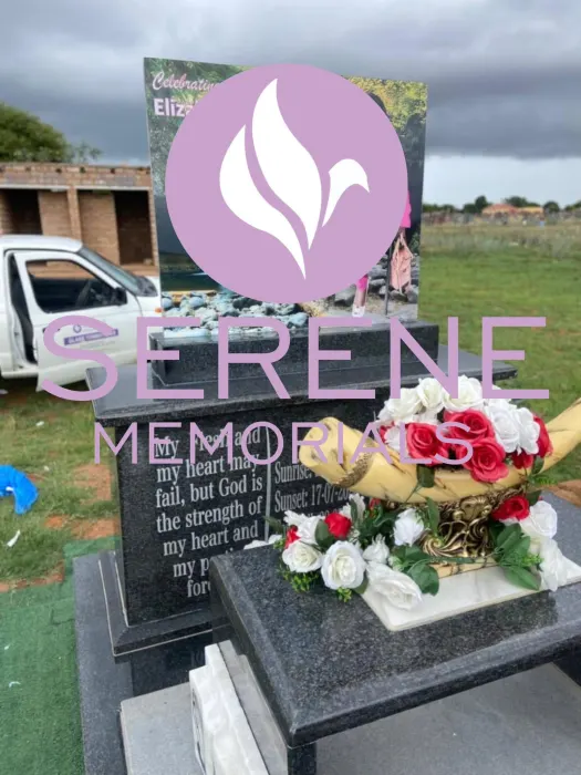 Completed tombstone memorial by Serene Memorials, serving South Africa and the SADC region