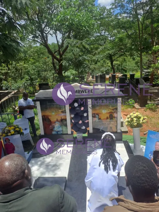 Completed tombstone memorial by Serene Memorials, serving South Africa and the SADC region