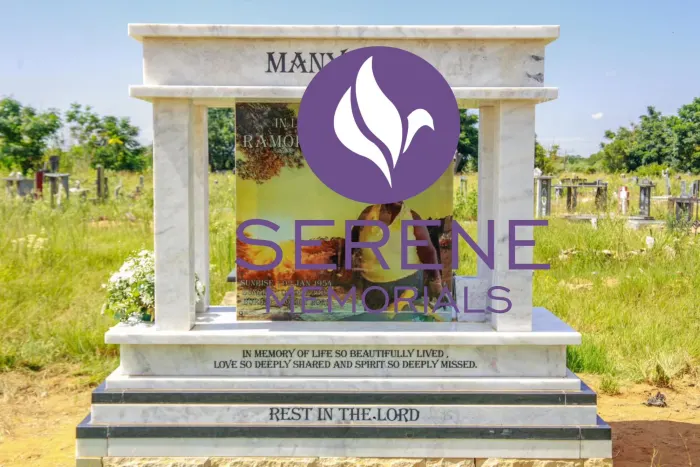 Completed tombstone memorial by Serene Memorials, serving South Africa and the SADC region
