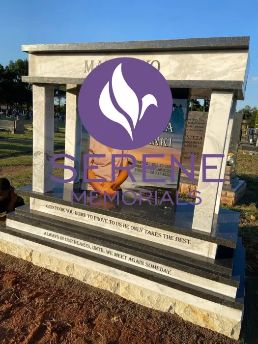 Completed tombstone memorial by Serene Memorials, serving South Africa and the SADC region