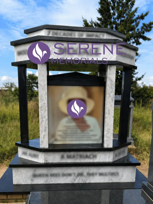 Completed tombstone memorial by Serene Memorials, serving South Africa and the SADC region