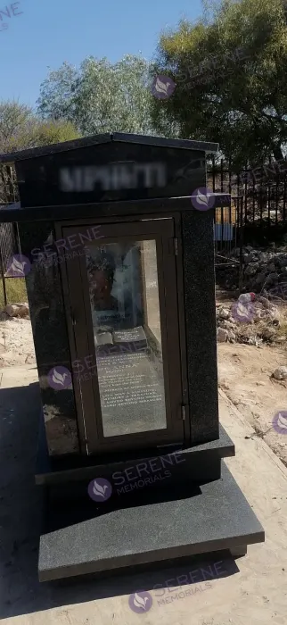 Completed tombstone memorial by Serene Memorials, serving South Africa and the SADC region